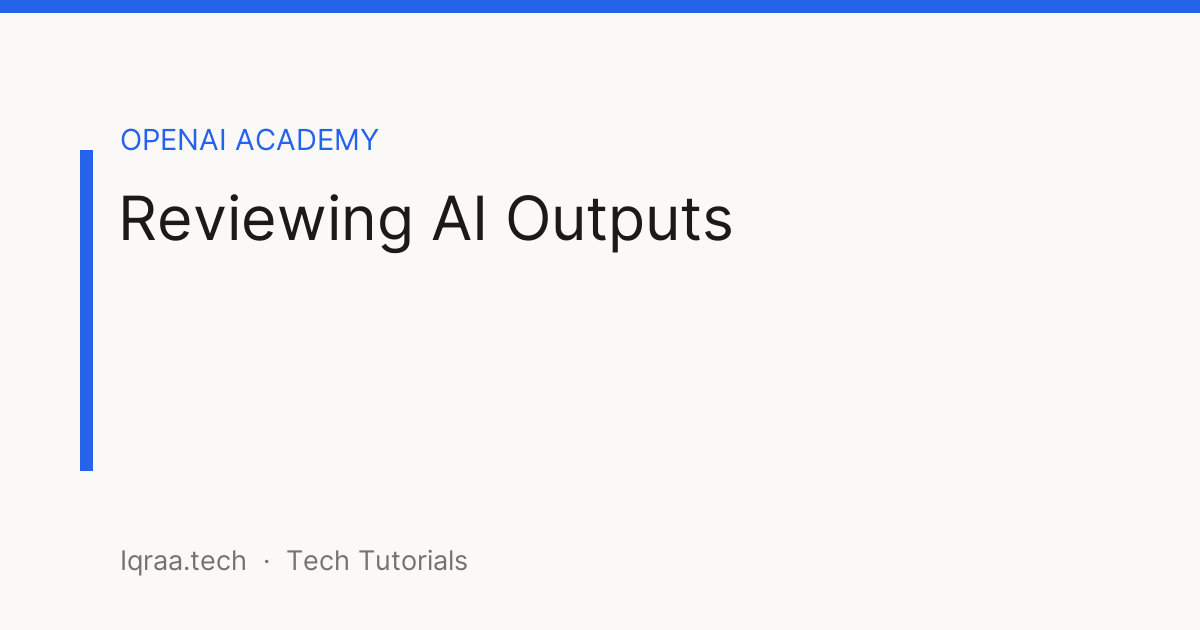 AI outputs