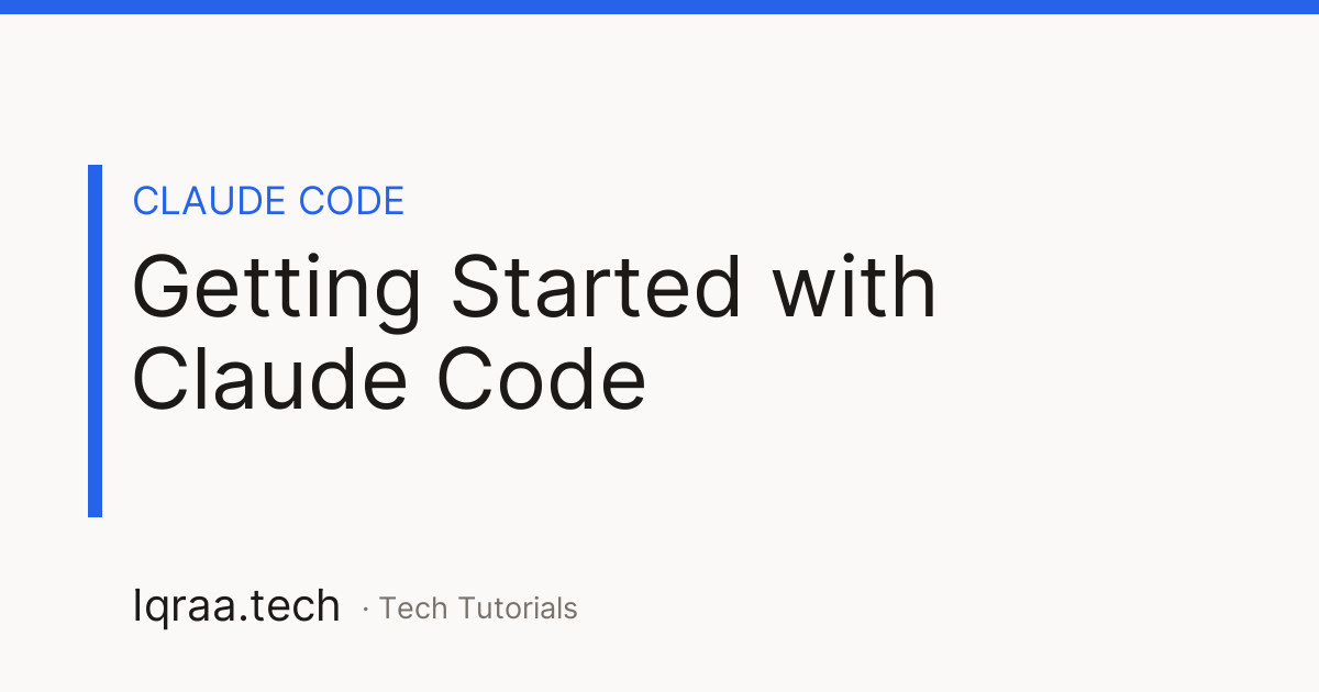 Getting Started with Claude Code — title card