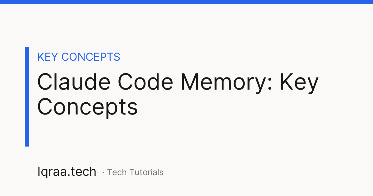 Claude Code Memory and Context Persistence — key concepts card
