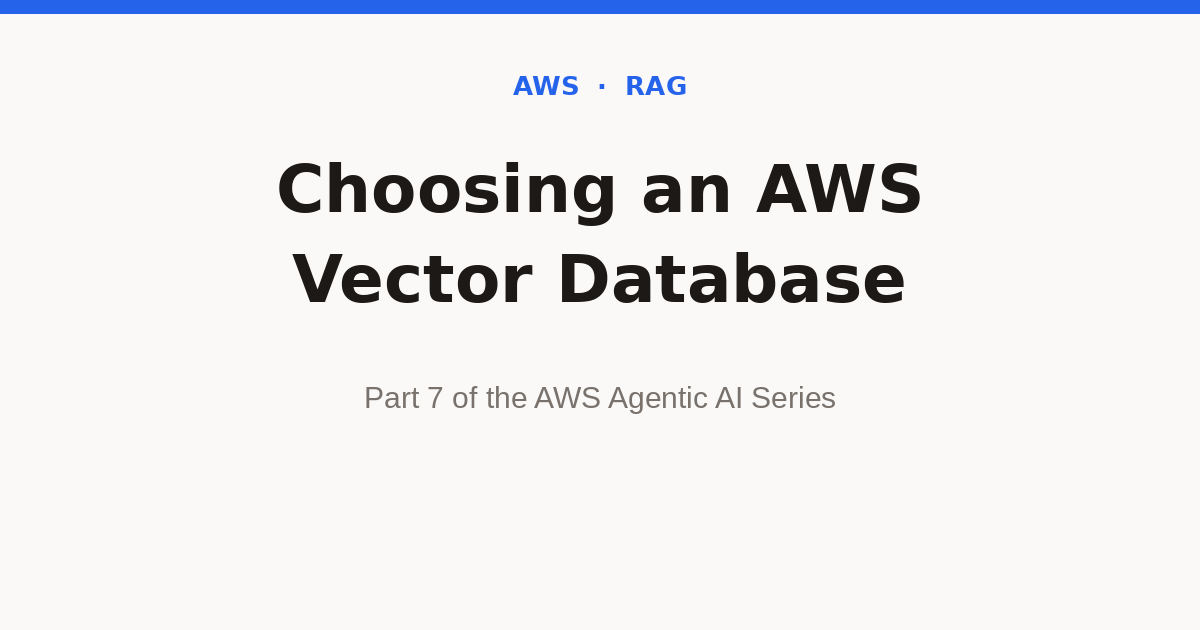 AWS vector database for RAG