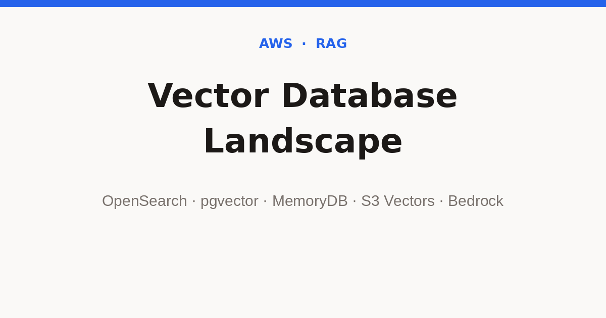 vector database landscape and selection concepts