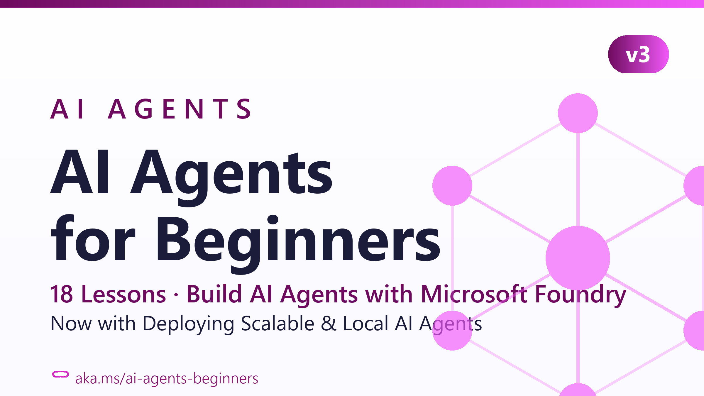 ai-agents-for-beginners. Microsoft 18-lesson AI agents course