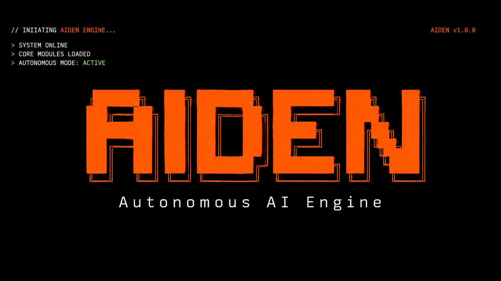 aiden: autonomous local-first AI agent bootup screen