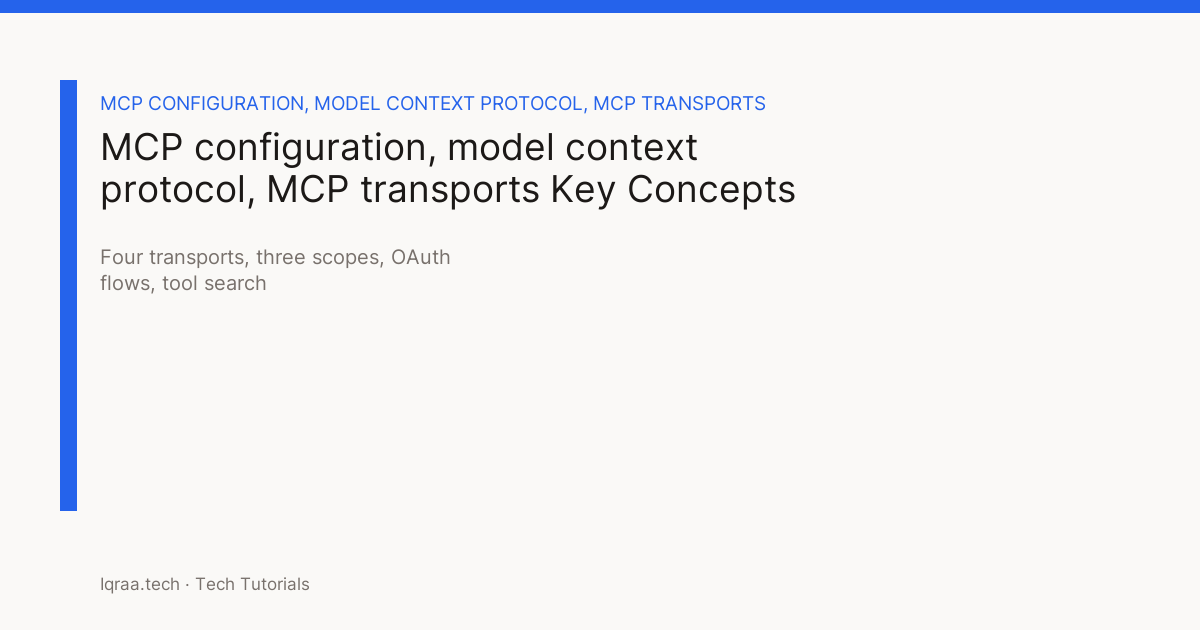 MCP configuration key concepts