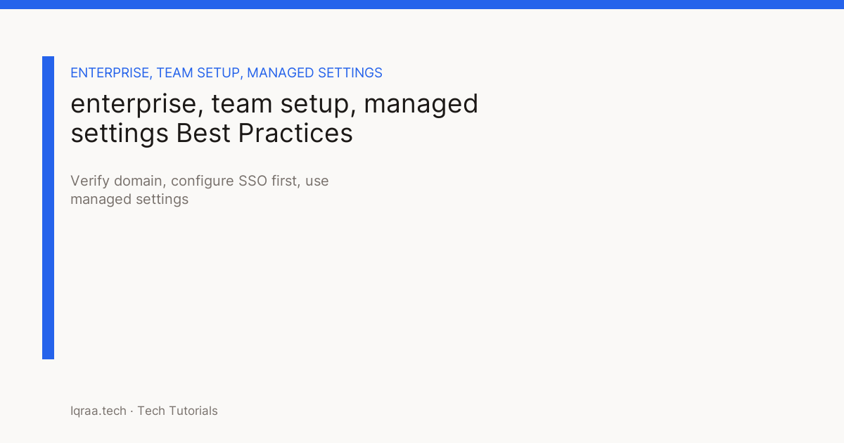 enterprise best practices