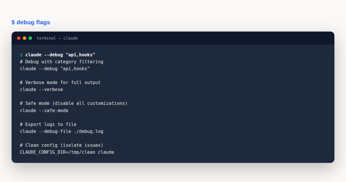 debug config best practices