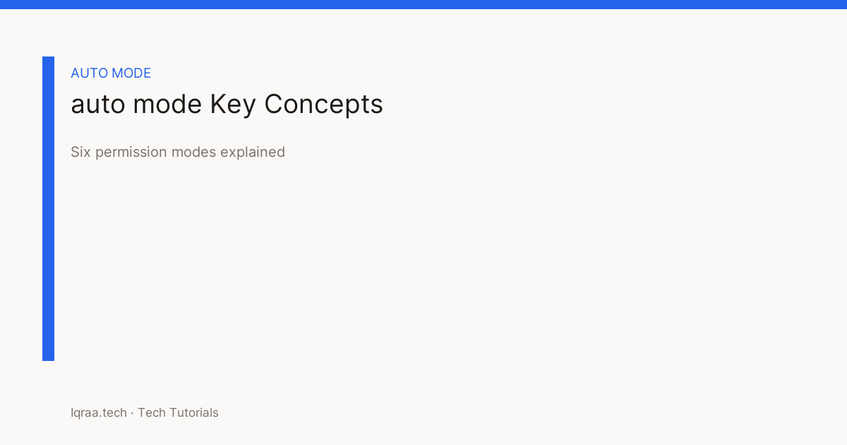 Claude Code Auto Mode: Easy Autonomous Guide  key concepts card
