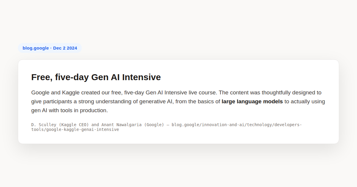Gen AI Intensive