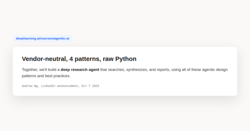 Agentic AI Design Patterns