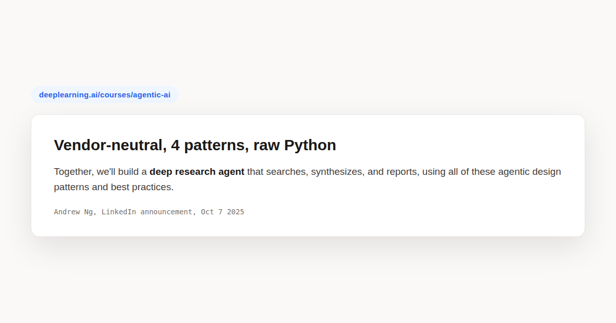 Agentic AI Design Patterns