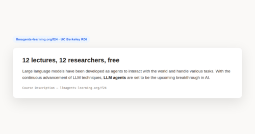LLM Agents MOOC