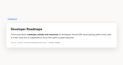 Project screenshot: Developer Roadmaps: Visual Career Paths
