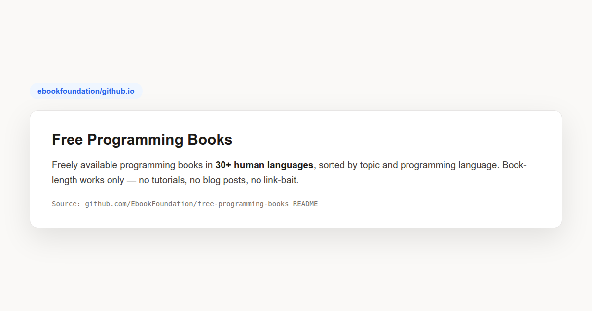 free-programming-books EbookFoundation catalog