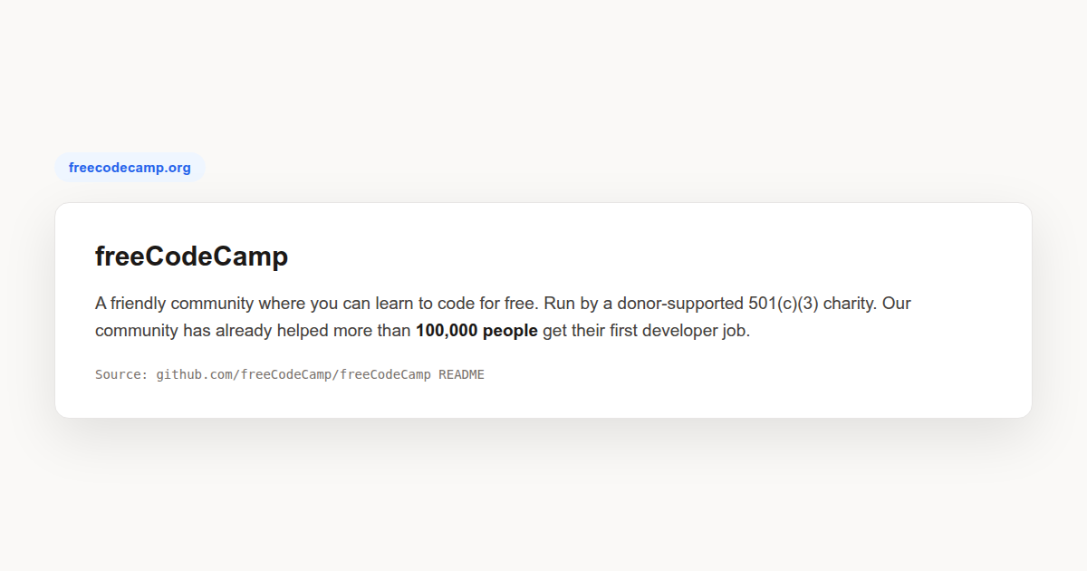 freeCodeCamp free learn-to-code curriculum