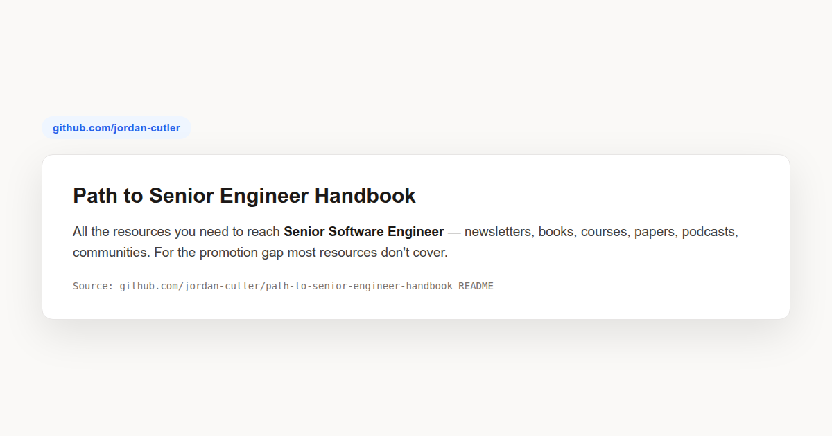 path-to-senior-engineer-handbook curated senior engineer resources