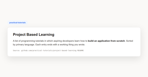 Project screenshot: Project Based Learning: Build Real Applications