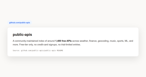 public-apis community free API index