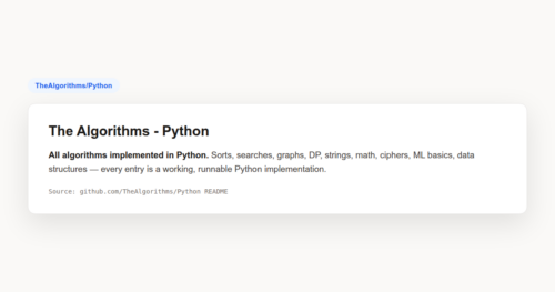 Project screenshot: The Algorithms - Python: Every Algorithm Implemented