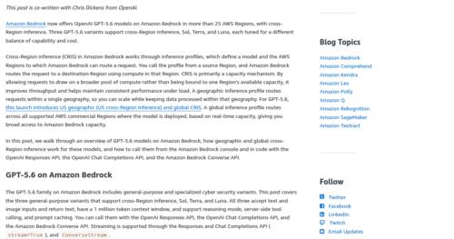 GPT-5.6 on Amazon Bedrock announcement on the AWS Machine Learning Blog