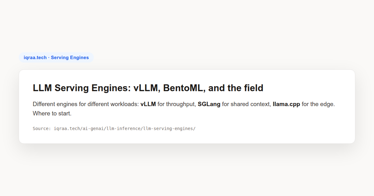 LLM serving engines roundup: vLLM internals, distributed inference, and the NVIDIA generative AI LLM learning path.